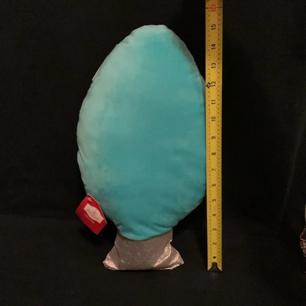 Blue Christmas Lights Lightbulb shaped accent pillow NWT